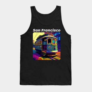 San Francisco Cable Car v1 square Tank Top